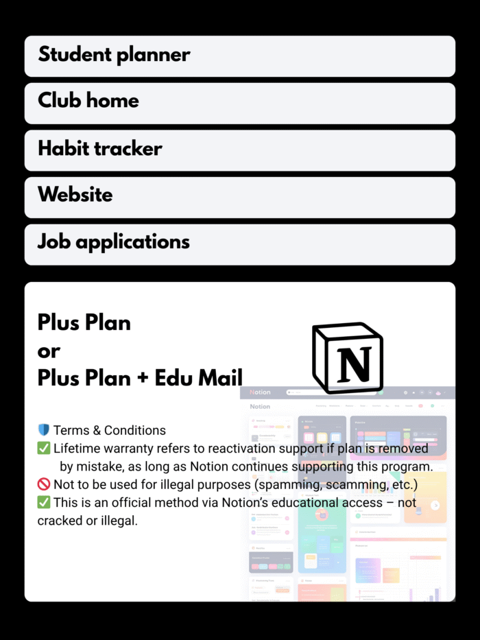 Notion for Education Plus Plan Detail